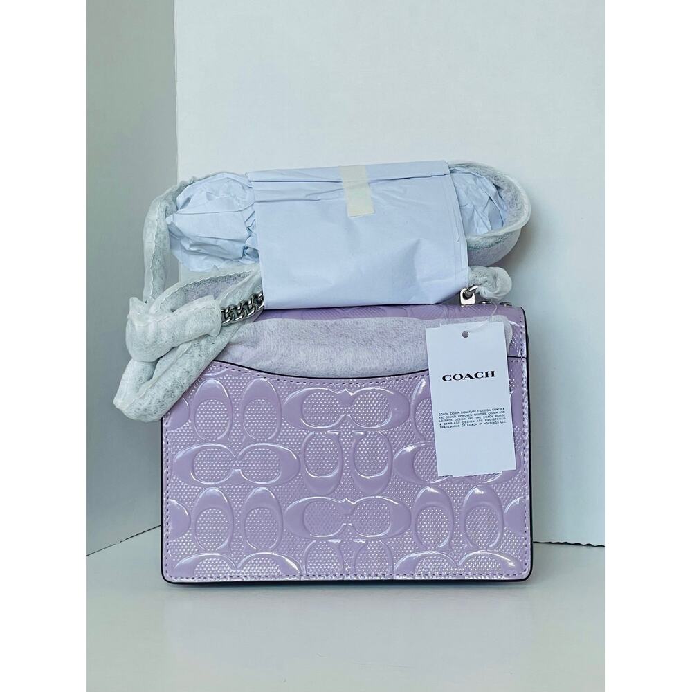 Coach Mini Klare Violet Patent Crossbody Bag CDB11 - Picture 3 of 12
